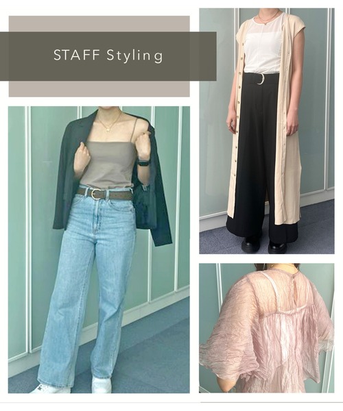 WING(ウイング)の「「シンクロブラトップ スリムストラップ」 カップ付きキャミソール(インナーウェア/肌着・レディース・クリーム/ブラウン系その他/ブラック・M/L/LL)」の8枚目の写真