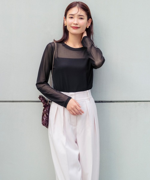 WING(ウイング)の「「シンクロブラトップ スリムストラップ」 カップ付きキャミソール(インナーウェア/肌着・レディース・クリーム/ブラウン系その他/ブラック・M/L/LL)」の15枚目の写真