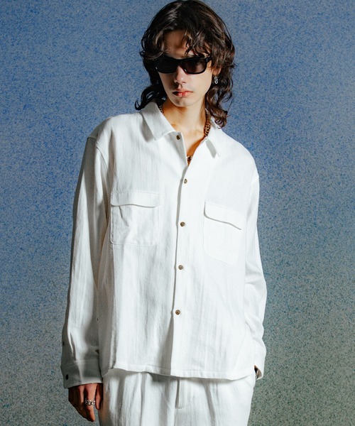 CRIMIE(クライミー)の「HEMP COTTON OPEN SHIRT(シャツ/ブラウス・メンズ・ホワイト/ブラック・XL/L/M/S/XXL)」の8枚目の写真