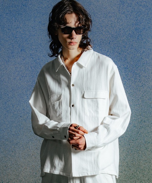 CRIMIE(クライミー)の「HEMP COTTON OPEN SHIRT(シャツ/ブラウス・メンズ・ホワイト/ブラック・XL/L/M/S/XXL)」の9枚目の写真