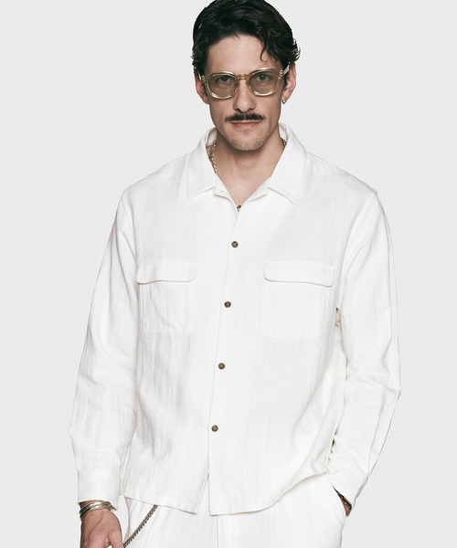 CRIMIE(クライミー)の「HEMP COTTON OPEN SHIRT(シャツ/ブラウス・メンズ・ホワイト/ブラック・XL/L/M/S/XXL)」の16枚目の写真