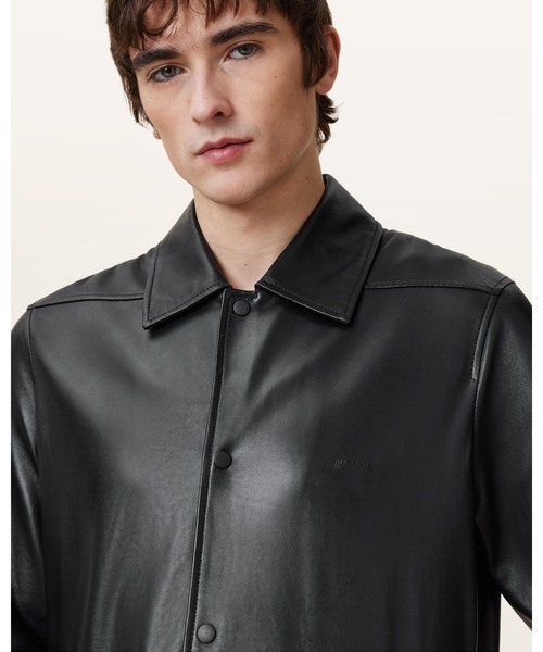 ALLSAINTS(オールセインツ)の「ARLINGTON MINIMALIST LEATHER JACKET | ARLINGTON ミニマリスト レザー ジャケット(その他アウター・メンズ・ブラック・S/M/L/XL)」の2枚目の写真