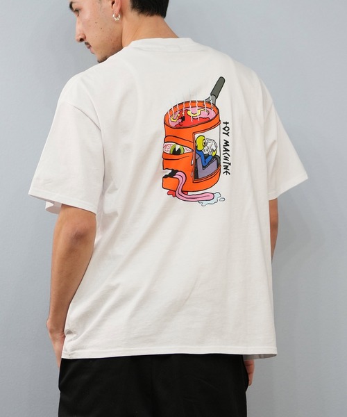 TOY MACHINE(トイ マシーン)の「【ムラサキスポーツ限定】TOY MACHINE/トイマシーン 半袖Tシャツ ビッグシルエット バックプリント MTMSFST10(Tシャツ/カットソー・メンズ・ホワイト/ブラック・M/XL/L)」の1枚目の写真
