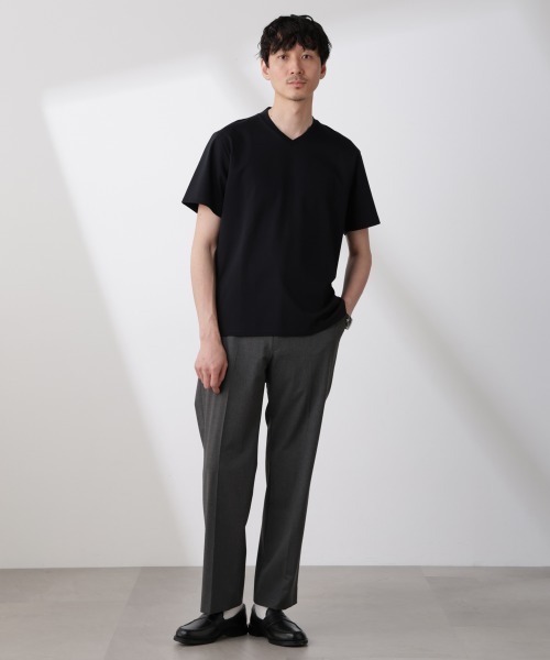 NANO universe(ナノユニバース)の「「N TROUSERS BASIC」トロピカルストレッチストレートパンツ(スラックス・メンズ・ダークネイビー/チャコール・L/M/S)」の10枚目の写真