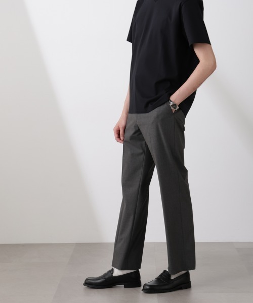 NANO universe(ナノユニバース)の「「N TROUSERS BASIC」トロピカルストレッチストレートパンツ(スラックス・メンズ・ダークネイビー/チャコール・L/M/S)」の9枚目の写真