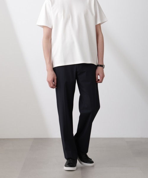 NANO universe(ナノユニバース)の「「N TROUSERS BASIC」トロピカルストレッチストレートパンツ(スラックス・メンズ・ダークネイビー/チャコール・L/M/S)」の3枚目の写真