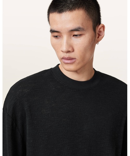 ALLSAINTS（オールセインツ）の「FOSTER LONG SLEEVE T-SHIRT | FOSTER 長袖 Tシャツ（スウェット・メンズ・ブラック・S/M/XS/L/XL）」の2枚目の写真