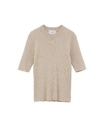 H/N HALF SLEEVE RIB KNIT TOPS