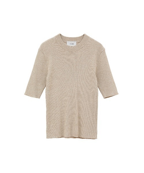 CLANE（クラネ）の「H/N HALF SLEEVE RIB KNIT TOPS（ニット/セーター・レディース・アイボリー/ブラック/ベージュ・1/2）」の3枚目の写真