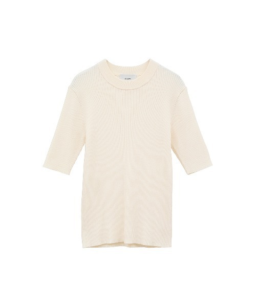 CLANE（クラネ）の「H/N HALF SLEEVE RIB KNIT TOPS（ニット/セーター・レディース・アイボリー/ブラック/ベージュ・1/2）」の4枚目の写真