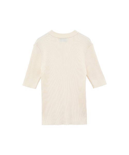 CLANE（クラネ）の「H/N HALF SLEEVE RIB KNIT TOPS（ニット/セーター・レディース・アイボリー/ブラック/ベージュ・1/2）」の9枚目の写真