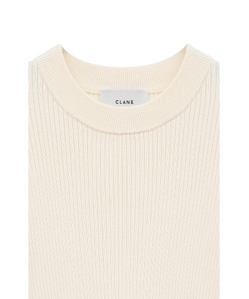 CLANE（クラネ）の「H/N HALF SLEEVE RIB KNIT TOPS（ニット/セーター・レディース・アイボリー/ブラック/ベージュ・1/2）」の8枚目の写真