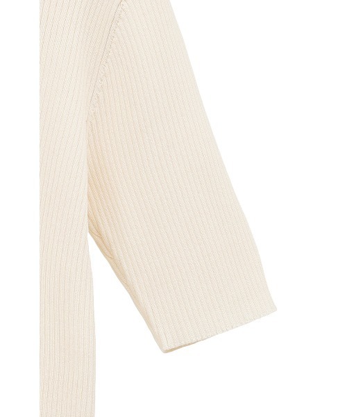 CLANE（クラネ）の「H/N HALF SLEEVE RIB KNIT TOPS（ニット/セーター・レディース・アイボリー/ブラック/ベージュ・1/2）」の7枚目の写真