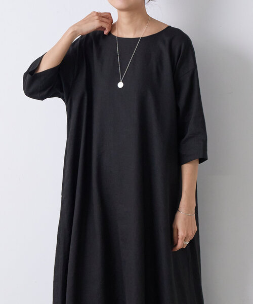 BEARDSLEY（ビアズリー）の「リネン前後ワンピース（ワンピース・レディース・ベージュ/ブラック・0/1）」の6枚目の写真