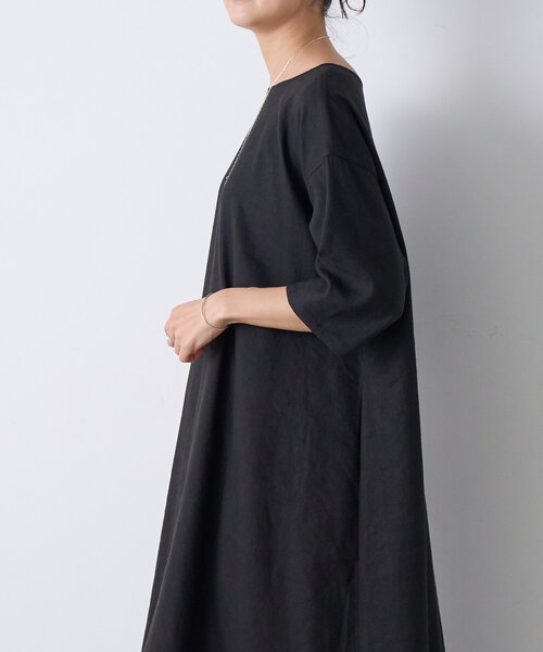 BEARDSLEY（ビアズリー）の「リネン前後ワンピース（ワンピース・レディース・ベージュ/ブラック・0/1）」の7枚目の写真