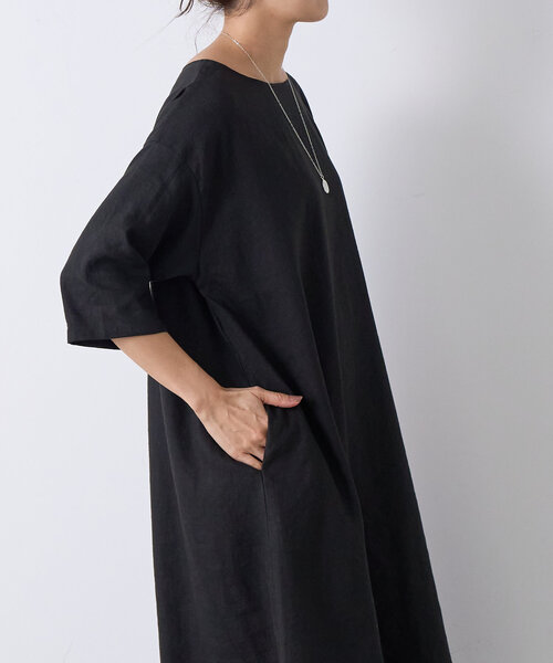 BEARDSLEY（ビアズリー）の「リネン前後ワンピース（ワンピース・レディース・ベージュ/ブラック・0/1）」の9枚目の写真