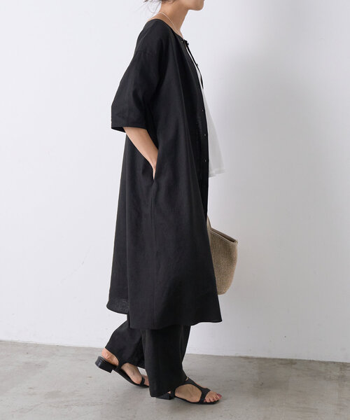 BEARDSLEY（ビアズリー）の「リネン前後ワンピース（ワンピース・レディース・ベージュ/ブラック・0/1）」の18枚目の写真