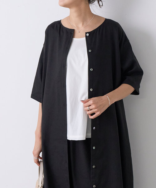 BEARDSLEY（ビアズリー）の「リネン前後ワンピース（ワンピース・レディース・ベージュ/ブラック・0/1）」の21枚目の写真