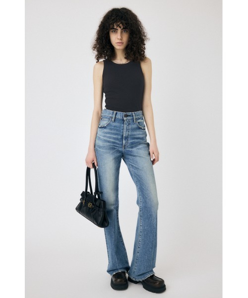 MOUSSY（マウジー）の「BASIC RIB タンクトップ（タンクトップ・レディース・ホワイト/ライトブラック・FREE）」の4枚目の写真