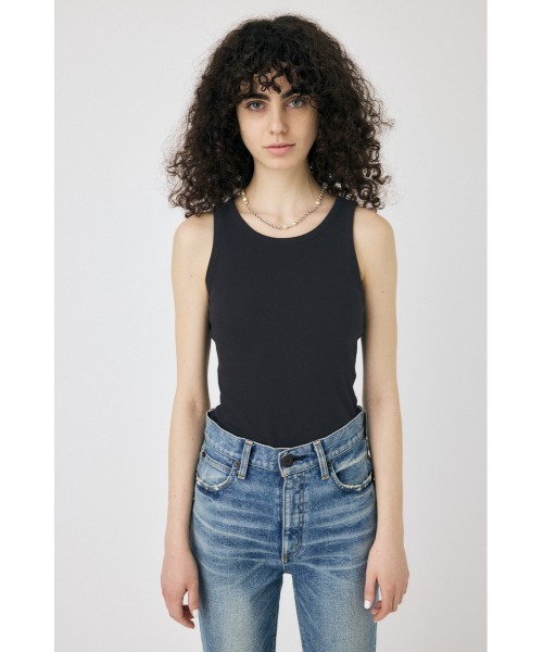 MOUSSY（マウジー）の「BASIC RIB タンクトップ（タンクトップ・レディース・ホワイト/ライトブラック・FREE）」の8枚目の写真
