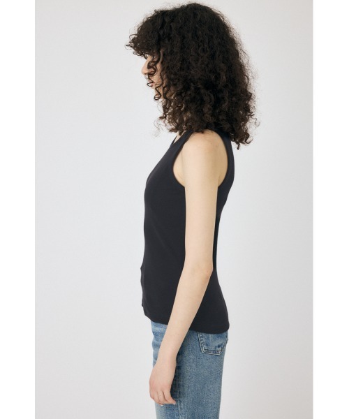 MOUSSY（マウジー）の「BASIC RIB タンクトップ（タンクトップ・レディース・ホワイト/ライトブラック・FREE）」の9枚目の写真