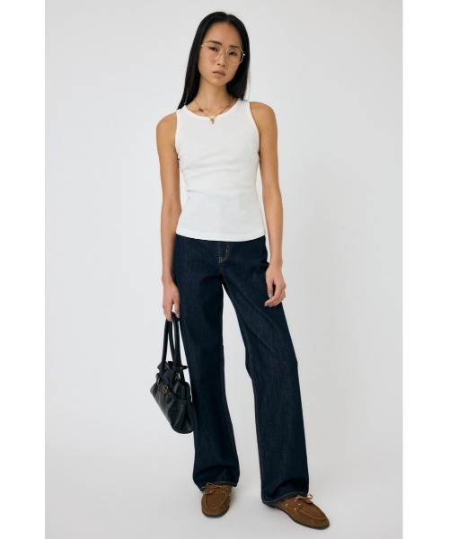 MOUSSY（マウジー）の「BASIC RIB タンクトップ（タンクトップ・レディース・ホワイト/ライトブラック・FREE）」の15枚目の写真