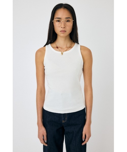 MOUSSY（マウジー）の「BASIC RIB タンクトップ（タンクトップ・レディース・ホワイト/ライトブラック・FREE）」の19枚目の写真