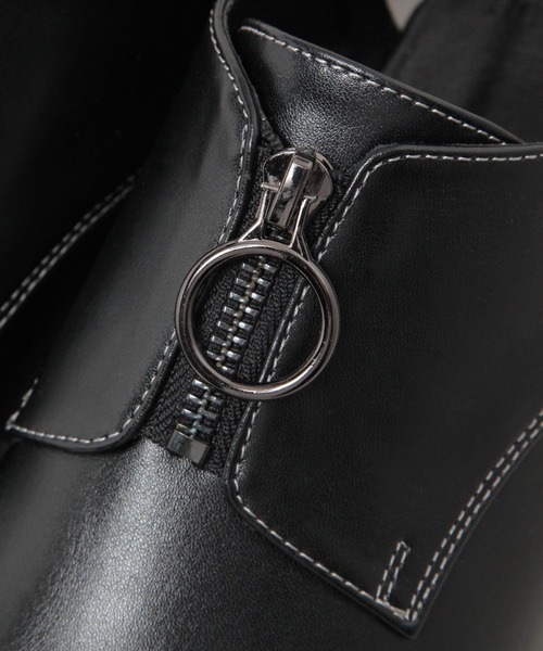 RAGEBLUE(レイジブルー)の「シンセティックレザー/リングジップヒールシューズ(ドレスシューズ・メンズ・ブラック・MEDIUM/LARGE/SMALL)」の4枚目の写真