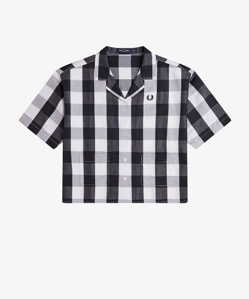 FRED PERRY（フレッドペリー）の「Monochrome Check Shirt／モノクロチェックシャツ（シャツ/ブラウス・レディース・ホワイト・10）」の6枚目の写真
