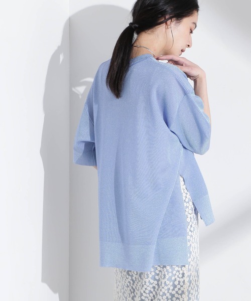 NANO universe(ナノユニバース)の「オーロララメシアースムースニットTシャツ(ニット/セーター・レディース・ブルー/ホワイト・FREE)」の17枚目の写真