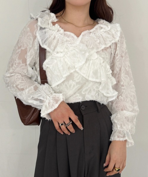 efill(エフィル)の「2way フラワー レース ブラウス(シャツ/ブラウス・レディース・ホワイト・FREE)」の21枚目の写真