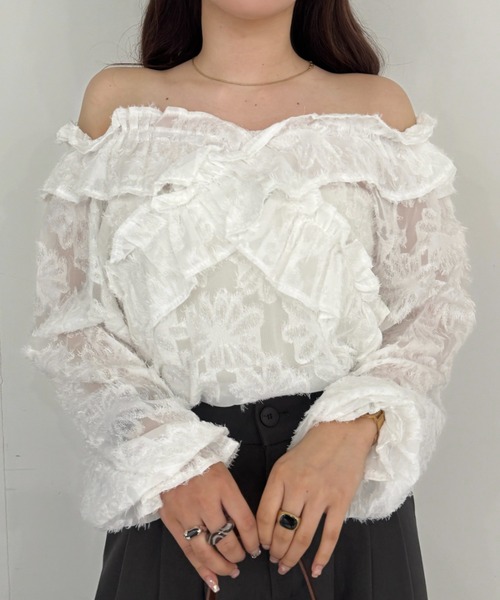 efill(エフィル)の「2way フラワー レース ブラウス(シャツ/ブラウス・レディース・ホワイト・FREE)」の22枚目の写真
