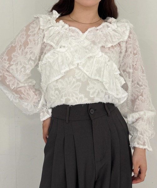 efill(エフィル)の「2way フラワー レース ブラウス(シャツ/ブラウス・レディース・ホワイト・FREE)」の18枚目の写真