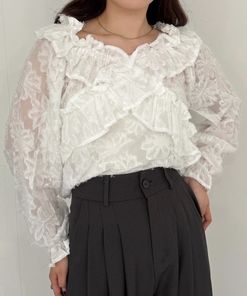 efill(エフィル)の「2way フラワー レース ブラウス(シャツ/ブラウス・レディース・ホワイト・FREE)」の20枚目の写真