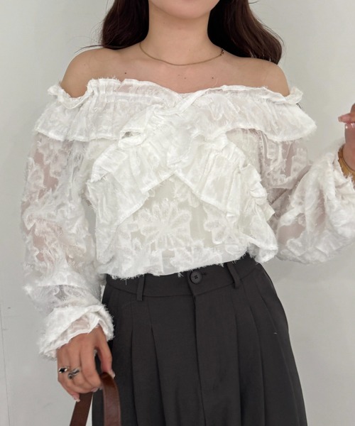 efill(エフィル)の「2way フラワー レース ブラウス(シャツ/ブラウス・レディース・ホワイト・FREE)」の9枚目の写真