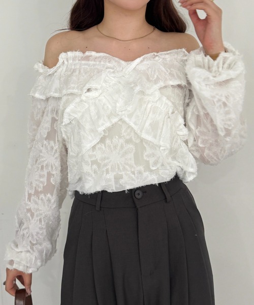 efill(エフィル)の「2way フラワー レース ブラウス(シャツ/ブラウス・レディース・ホワイト・FREE)」の8枚目の写真