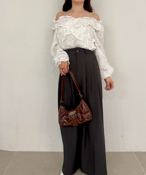 efill(エフィル)の「2way フラワー レース ブラウス(シャツ/ブラウス・レディース・ホワイト・FREE)」の5枚目の写真