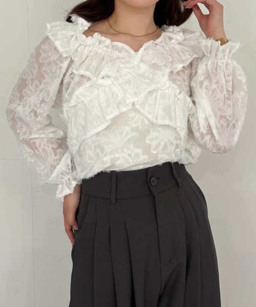 efill(エフィル)の「2way フラワー レース ブラウス(シャツ/ブラウス・レディース・ホワイト・FREE)」の19枚目の写真