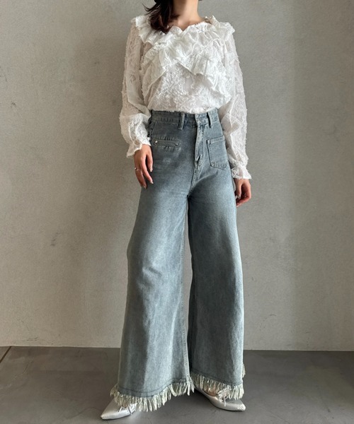 efill(エフィル)の「2way フラワー レース ブラウス(シャツ/ブラウス・レディース・ホワイト・FREE)」の4枚目の写真