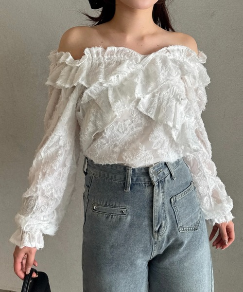 efill(エフィル)の「2way フラワー レース ブラウス(シャツ/ブラウス・レディース・ホワイト・FREE)」の11枚目の写真