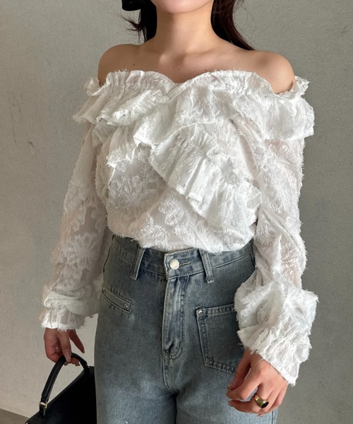 efill(エフィル)の「2way フラワー レース ブラウス(シャツ/ブラウス・レディース・ホワイト・FREE)」の13枚目の写真