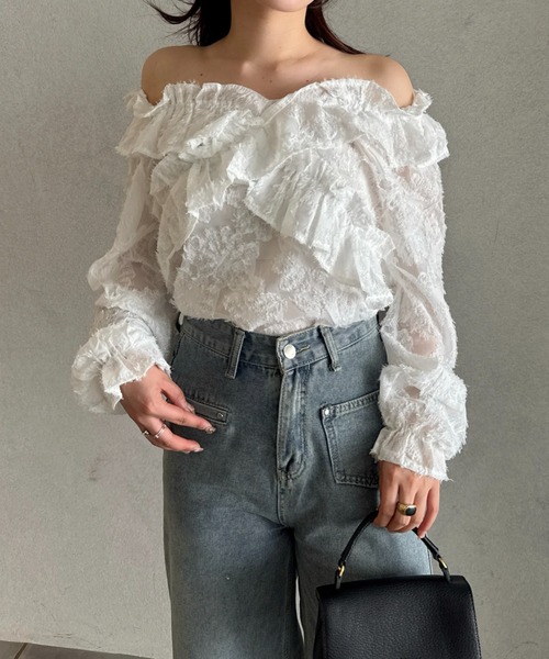 efill(エフィル)の「2way フラワー レース ブラウス(シャツ/ブラウス・レディース・ホワイト・FREE)」の16枚目の写真