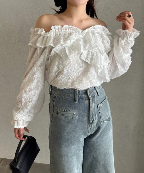 efill(エフィル)の「2way フラワー レース ブラウス(シャツ/ブラウス・レディース・ホワイト・FREE)」の10枚目の写真