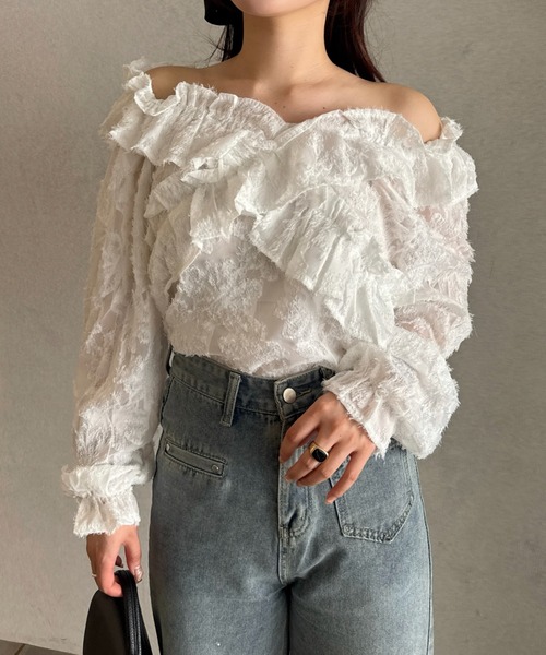 efill(エフィル)の「2way フラワー レース ブラウス(シャツ/ブラウス・レディース・ホワイト・FREE)」の17枚目の写真