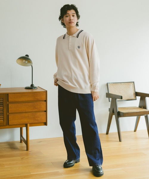 RAGEBLUE（レイジブルー）の「ワンポイント刺繍/サマーニットポロシャツ（ポロシャツ・メンズ・オフホワイト/ネイビー/グリーン・MEDIUM/LARGE）」の17枚目の写真