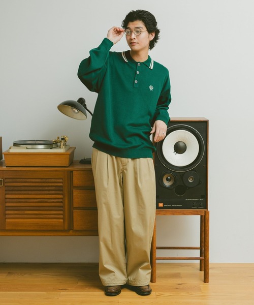 RAGEBLUE（レイジブルー）の「ワンポイント刺繍/サマーニットポロシャツ（ポロシャツ・メンズ・オフホワイト/ネイビー/グリーン・MEDIUM/LARGE）」の8枚目の写真