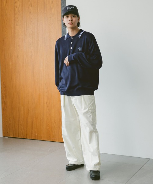 RAGEBLUE（レイジブルー）の「ワンポイント刺繍/サマーニットポロシャツ（ポロシャツ・メンズ・オフホワイト/ネイビー/グリーン・MEDIUM/LARGE）」の12枚目の写真