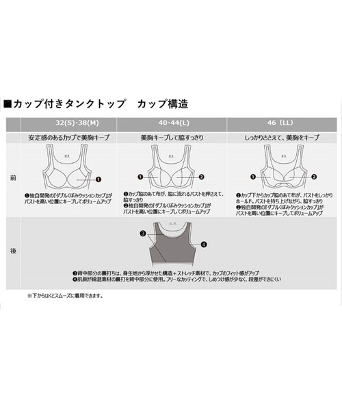 自由区（ジユウク）の「カップイン タンクトップ（タンクトップ・レディース・ブラック系/アイボリー系・SMALL）」の9枚目の写真