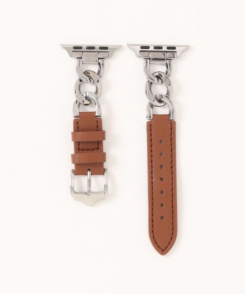 CERCA（チェルカ）の「LUON/ Apple Watch Band / レザー×ステンレスチェーン アップルウォッチ バンド（デジタル腕時計・レディース・ブラウン系その他/ホワイト/ピンク・B/A）」の3枚目の写真