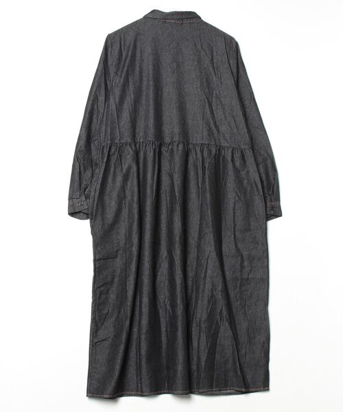 FREE STYLISTS(フリー スタイリスト)の「デニムシャツワンピース(シャツワンピース・レディース・ブラック・M/L/XL/2XL)」の2枚目の写真